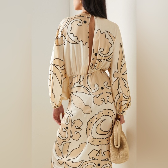 Johanna Ortiz Golden Opportunity Silk Midi Wrap Dress (D9) - Picture 3 of 11
